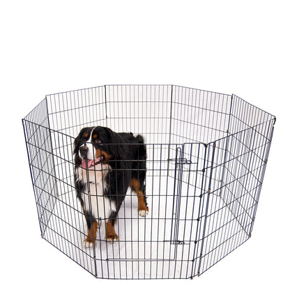 4Paws 8 Panel Playpen Puppy Exercise Fence Cage Enclosure (24" - Black)