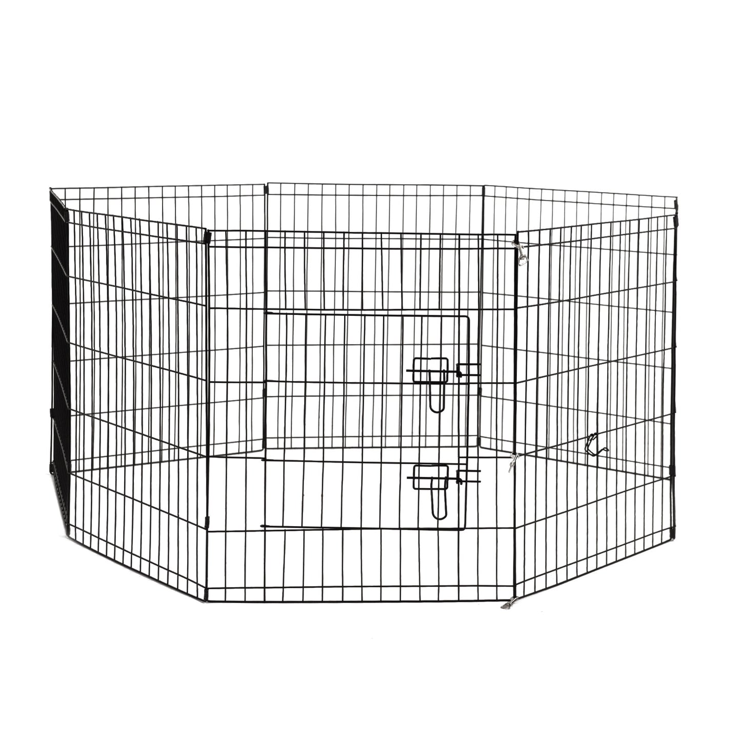 4Paws 8 Panel Playpen Puppy Exercise Fence Cage Enclosure (30" - Black)