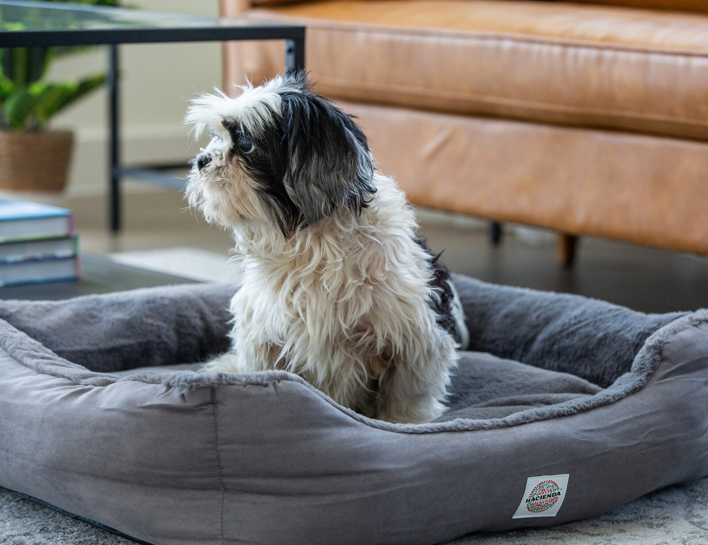 Hacienda - Electric Heated Pet Bed with Rabbit Faux Fur Covering - Small