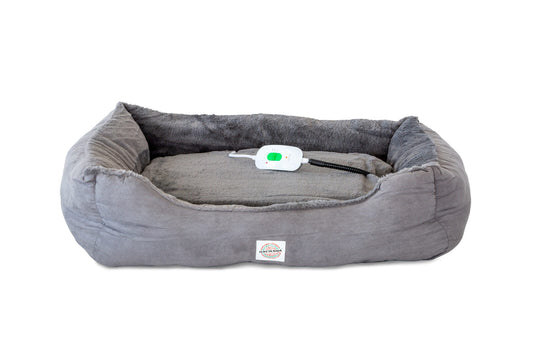 Hacienda - Electric Heated Pet Bed with Rabbit Faux Fur Covering - Medium