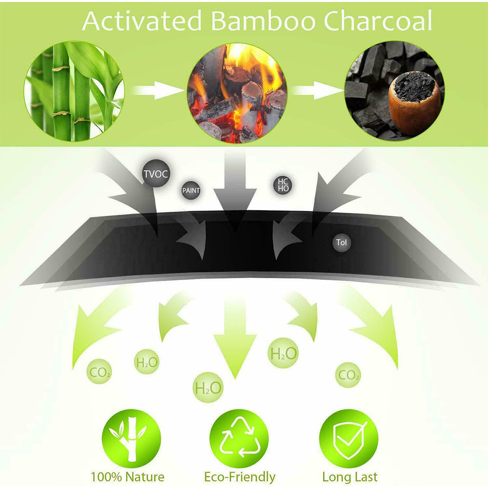 5PCS Activated Bamboo Charcoal Air Purifying Bags – 200g, Eco-Friendly Fresheners for Car, Home, Shoes, and Pet Areas