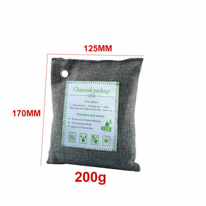 5PCS Activated Bamboo Charcoal Air Purifying Bags – 200g, Eco-Friendly Fresheners for Car, Home, Shoes, and Pet Areas