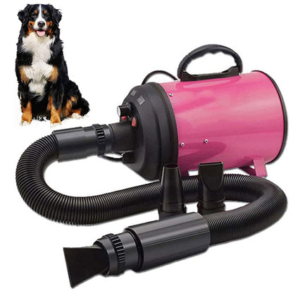 2800W High Velocity Dog Dryer - Adjustable Speed with 4 Nozzles (Pink)