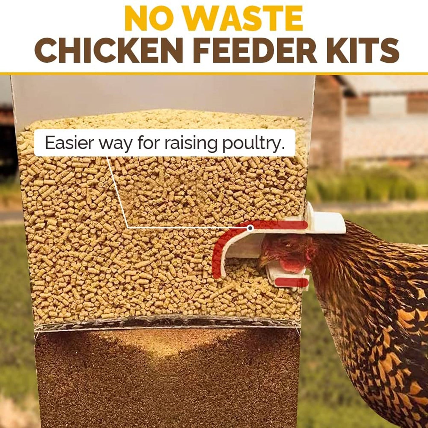 6 Port Gravity Fed Chicken Feeder - DIY Port PVC