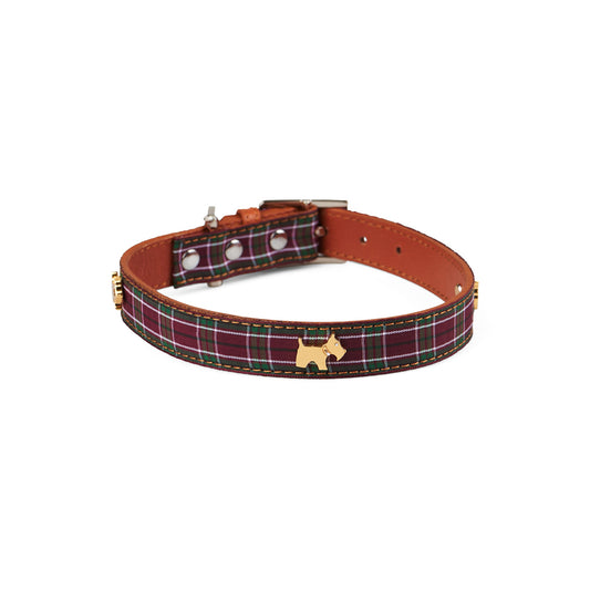 Hamish McBeth - Highland Purple Tartan Dog Collar Small