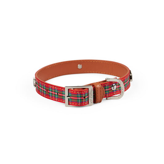 Hamish McBeth - Highland Red Tartan Dog Collar Medium