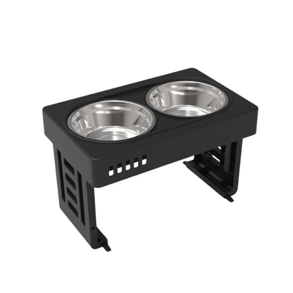 Floofi - Elevated Raised Pet Feeder with Double Bowl - Black