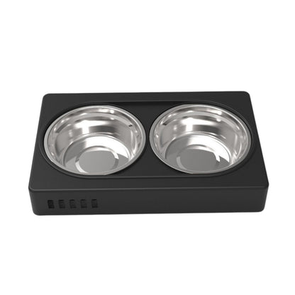 Floofi - Elevated Raised Pet Feeder with Double Bowl - Black