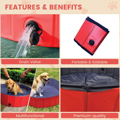 Floofi - Pet Pool 120x30cm XL - Red