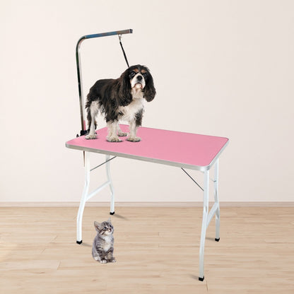 Floofi - Pet Grooming Table 90cm Single Pole - Pink