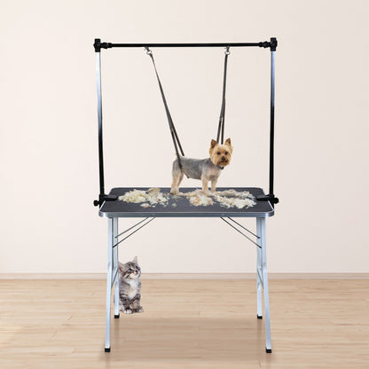 Floofi - Pet Grooming Table 90cm Double Pole - Black