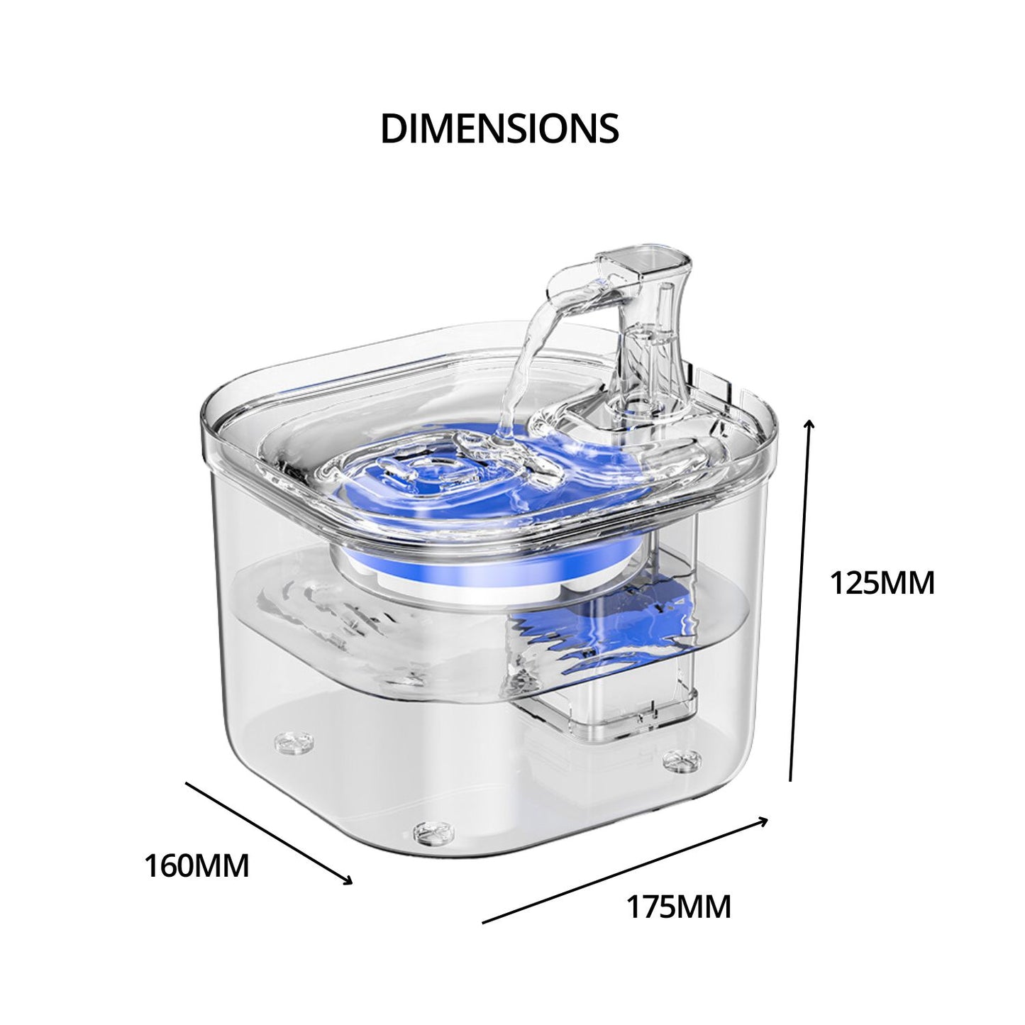 Floofi - 2L Pet Water Fountain for Cats and Small Dogs