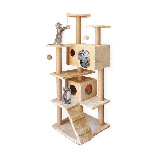 Floofi - 150cm Plush Cat Condo Cat Tree - Beige