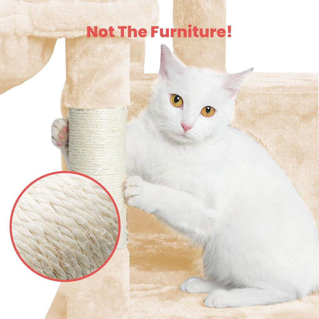 Floofi - 150cm Plush Cat Condo Cat Tree - Beige