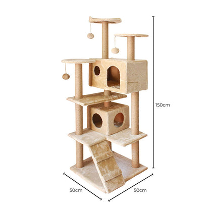 Floofi - 150cm Plush Cat Condo Cat Tree - Beige