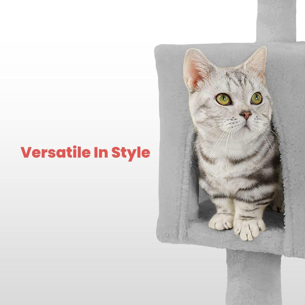 Floofi - 170cm Plush Cat Condo Cat Tree - Grey