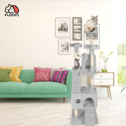 Floofi - 170cm Plush Cat Condo Cat Tree - Grey