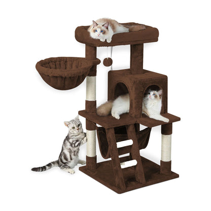 Floofi - 104cm Plush Cat Condo Cat Tree - Brown