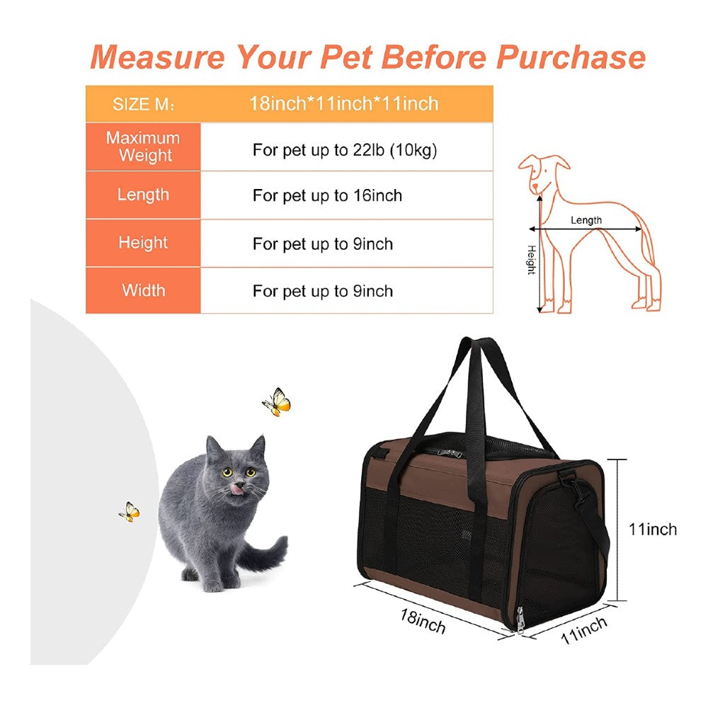 Floofi - Portable Pet Carrier M Size - Brown