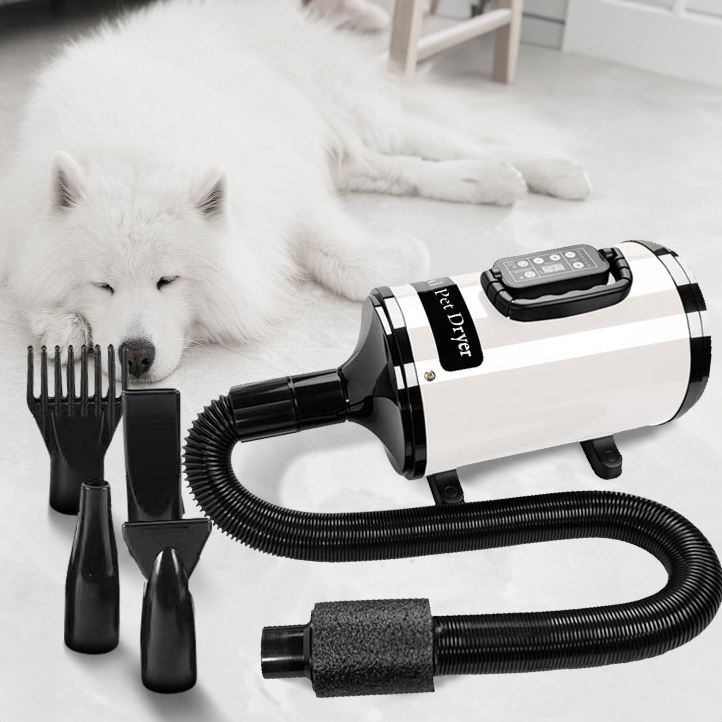 Floofi - Pet Hair Dryer LCD - White