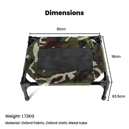 Floofi - Elevated Camping Pet Bed - Medium Army