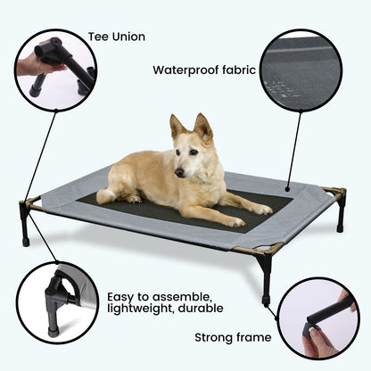 Floofi - Elevated Camping Pet Bed - Extra Large Army