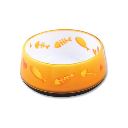 300ml Cat Bowl Orange Love - AFP Kitten Pet Food Water Feeding Anti-Slip Dish