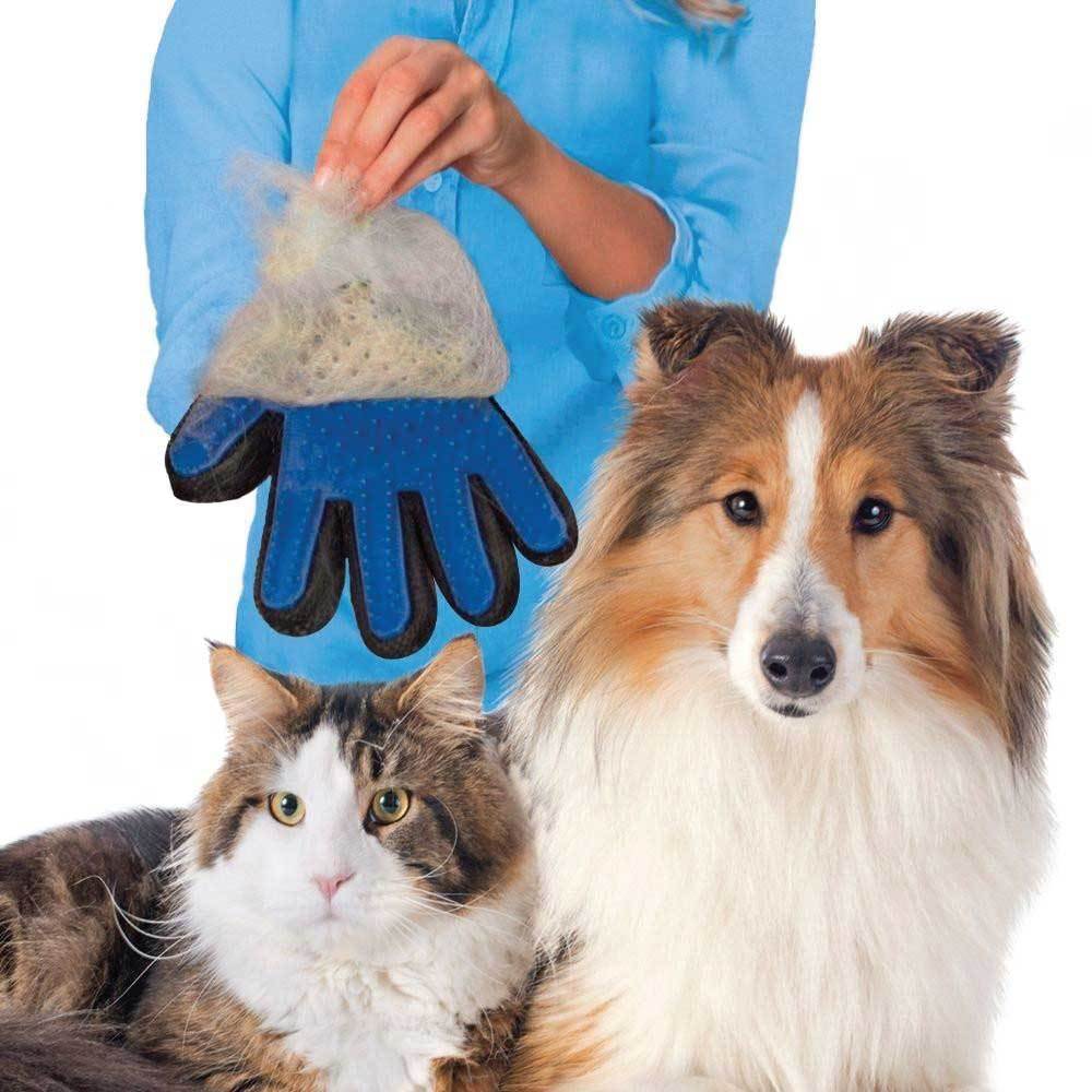 2-in-1 Pet Deshedding and Massage Glove - Dog or Cat Hair Grooming Right Hand Mitt