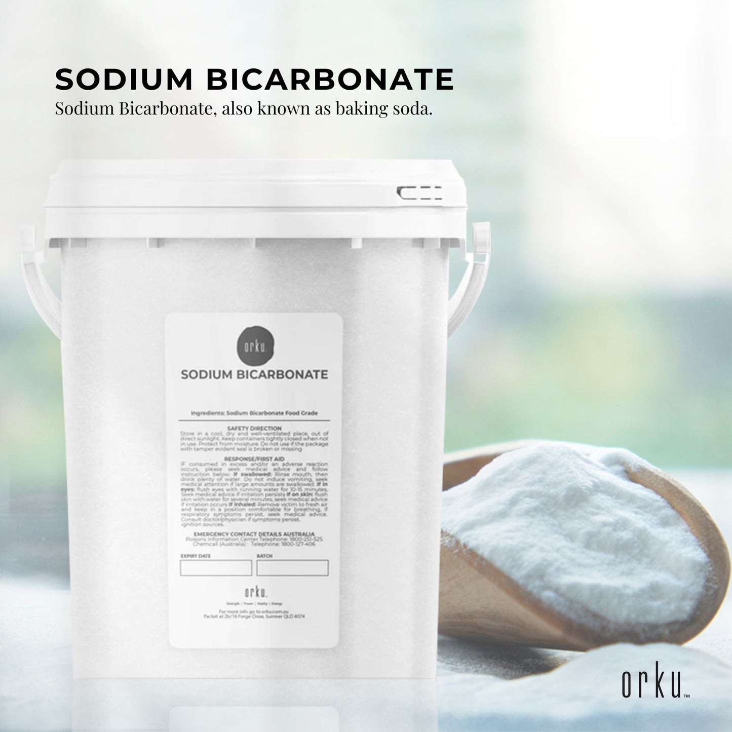 1.3Kg Sodium Bicarbonate Tub - Food Grade Baking Soda for Cooking, Cleaning, and Personal Care