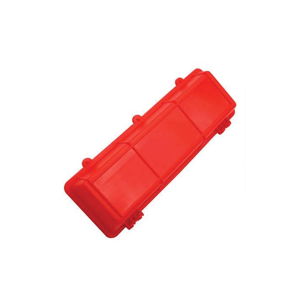 30cm Long Poultry Feeder Feeding Trough - Red Plastic Flip Top Container for Chickens and Chicks