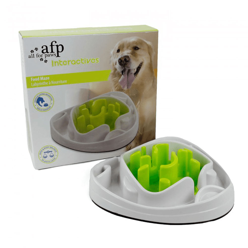 All For Paws - Dog Bowl Food Maze - Interactive Treat Feeder + Water Dish Pet