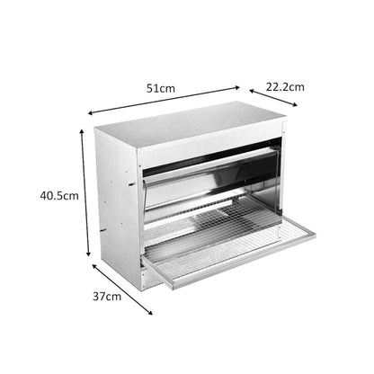 10kg Automatic Chook Feeder – Galvanised Steel Treadle Chicken Feeder for Poultry Coop