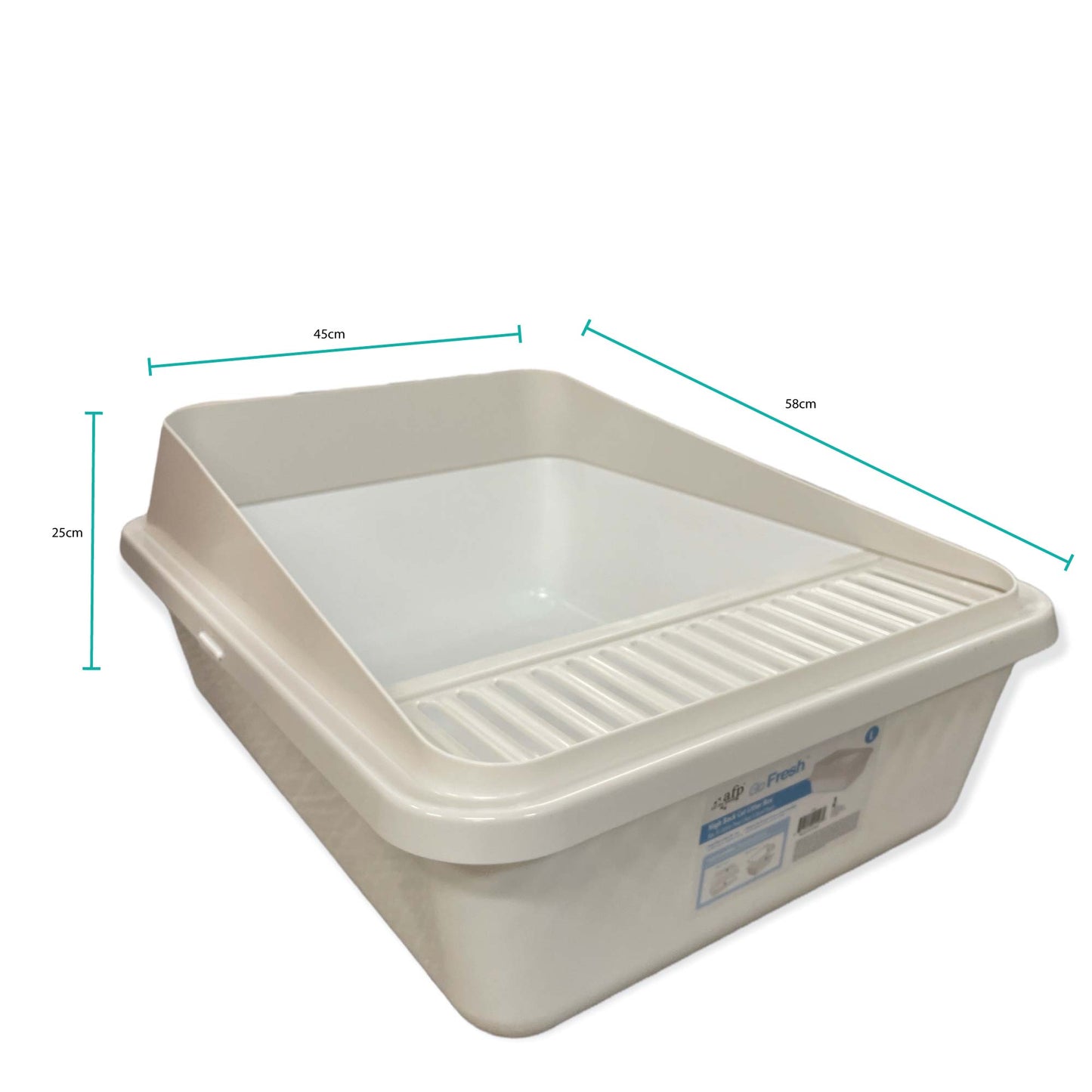 High Back Cat Litter Tray with Anti-Track Component - Large