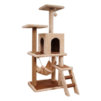 Furtastic - 125cm Cat Tree Scratching Post - Beige