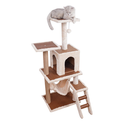 Furtastic - 125cm Cat Tree Scratching Post - Beige