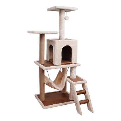 Furtastic - 125cm Cat Tree Scratching Post - Beige