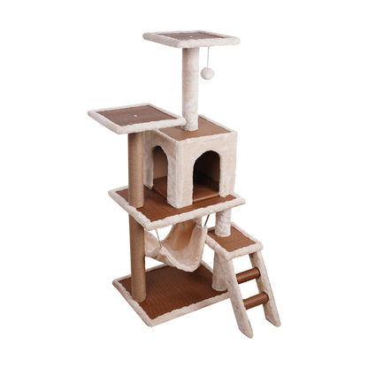 Furtastic - 125cm Cat Tree Scratching Post - Beige