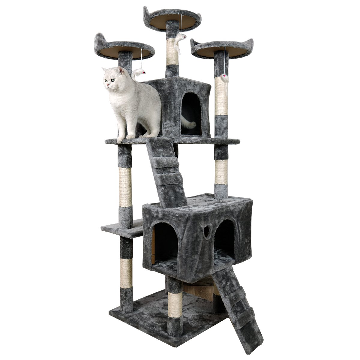 Furtastic - 170cm Cat Tree Scratching Post - Dark Grey