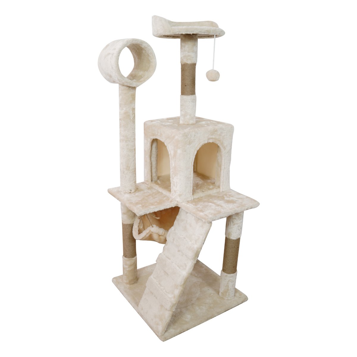 Furtastic - 135cm Cat Tree Scratching Post - Beige