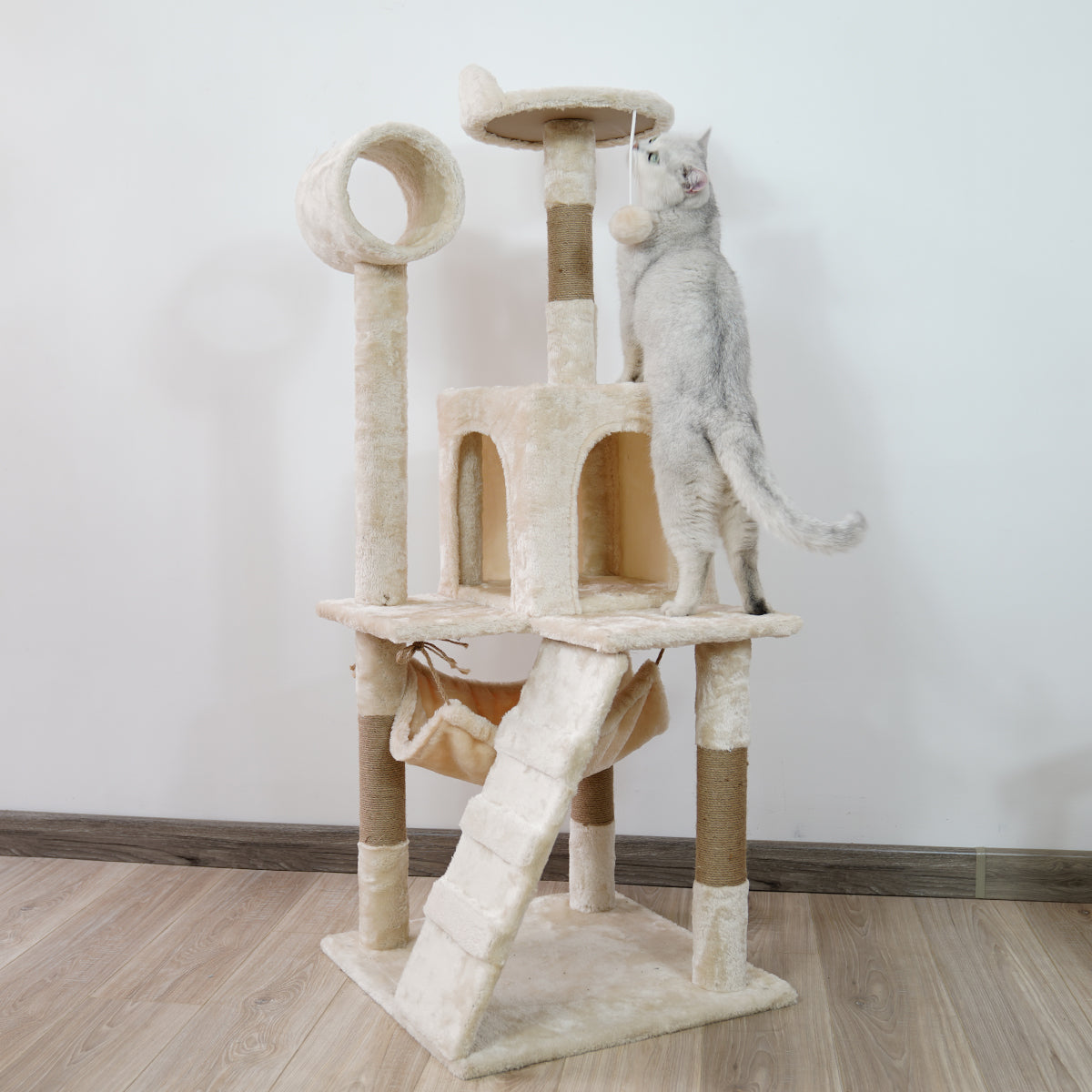 Furtastic - 135cm Cat Tree Scratching Post - Beige