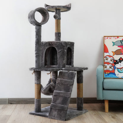 Furtastic - 135cm Cat Tree Scratching Post - Dark Grey