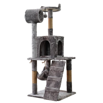 Furtastic - 135cm Cat Tree Scratching Post - Silver Grey