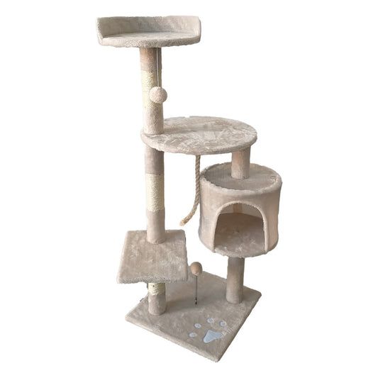 Furtastic - 110cm Cat Tree Scratching Post - Beige