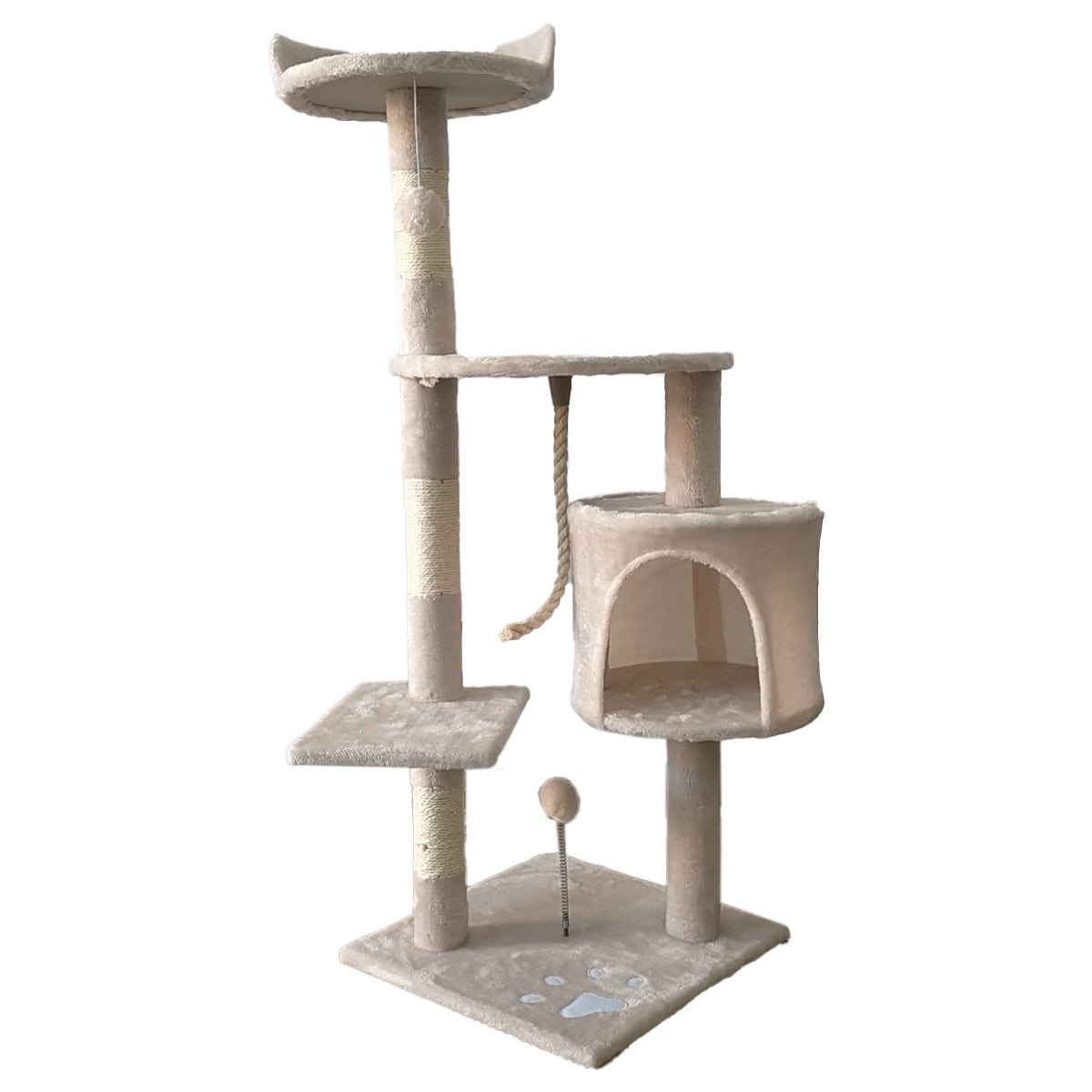 Furtastic - 110cm Cat Tree Scratching Post - Beige