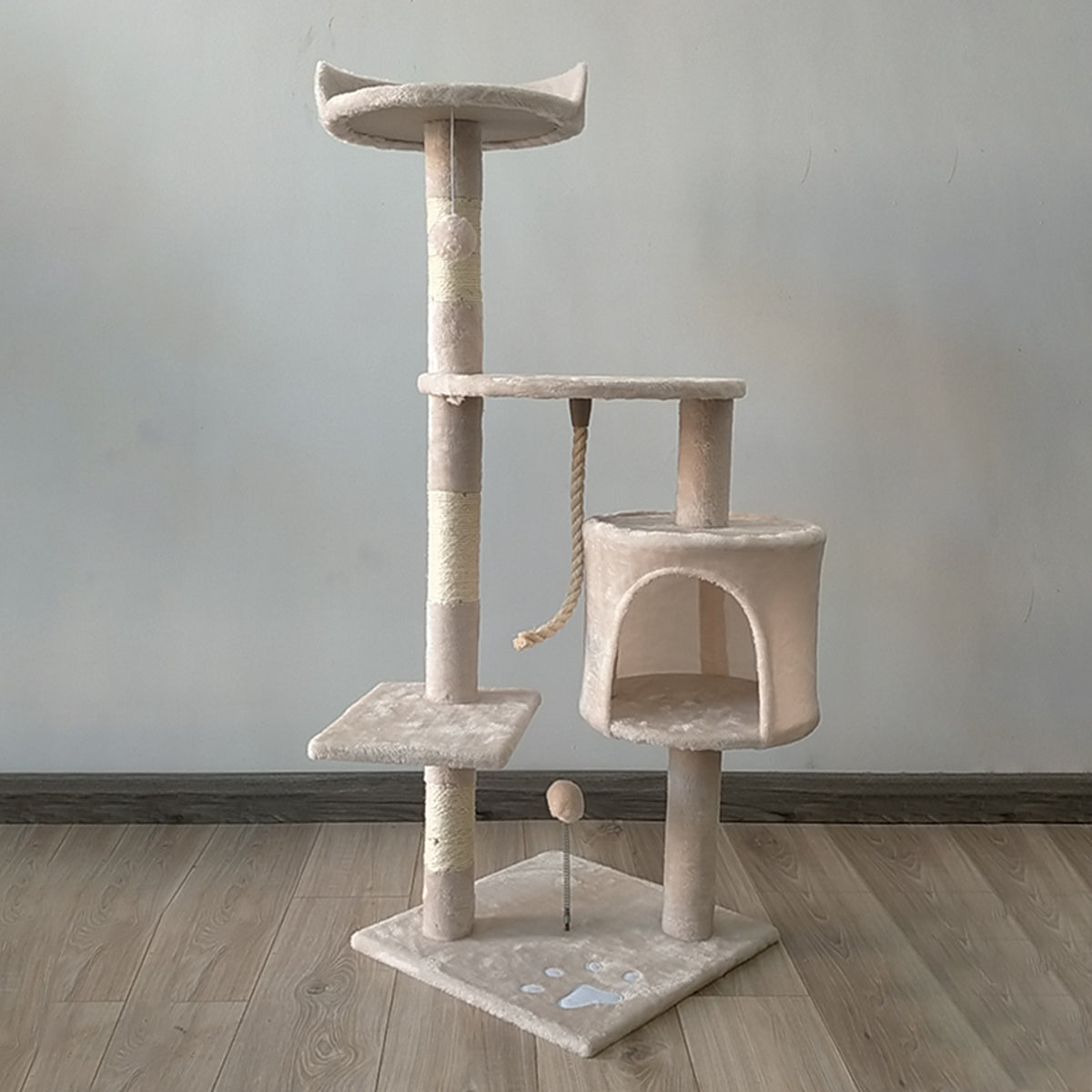 Furtastic - 110cm Cat Tree Scratching Post - Beige