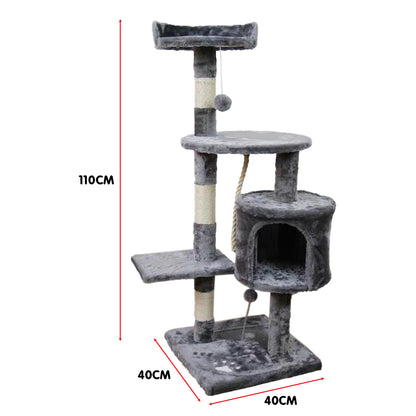 Furtastic - 110cm Cat Tree Scratching Post - Silver Grey