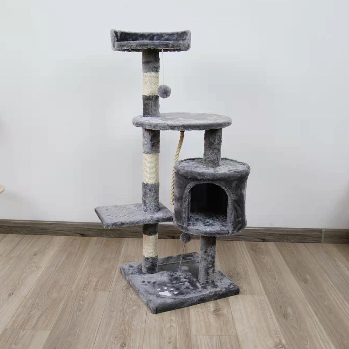 Furtastic - 110cm Cat Tree Scratching Post - Silver Grey