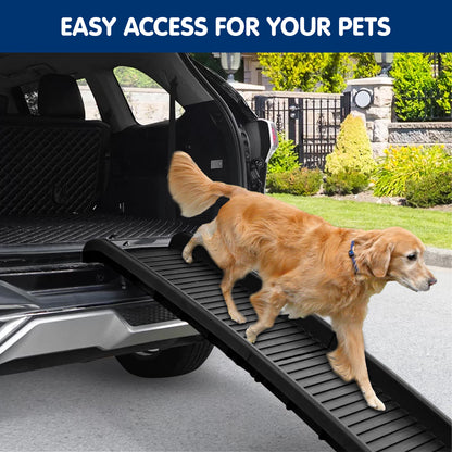 Furtastic - Foldable Car Dog Ramp Vehicle Ladder Step Stairs - Black