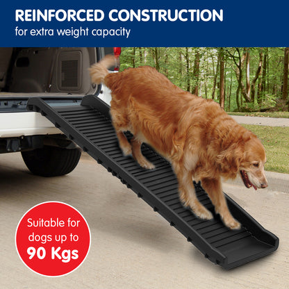 Furtastic - Foldable Car Dog Ramp Vehicle Ladder Step Stairs - Black