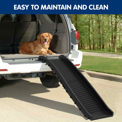 Furtastic - Foldable Car Dog Ramp Vehicle Ladder Step Stairs - Black